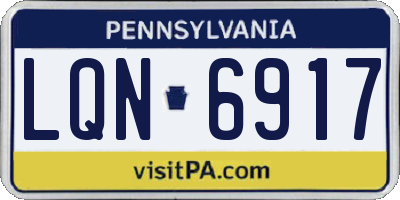 PA license plate LQN6917