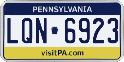 PA license plate LQN6923