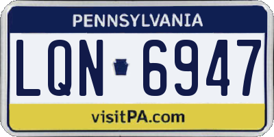PA license plate LQN6947