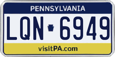 PA license plate LQN6949