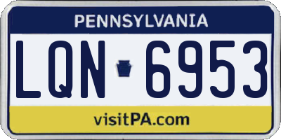 PA license plate LQN6953