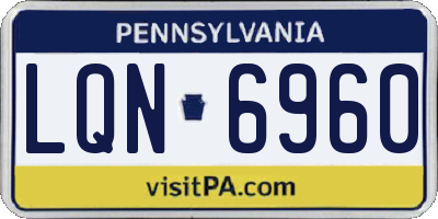 PA license plate LQN6960