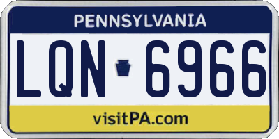 PA license plate LQN6966