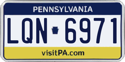 PA license plate LQN6971