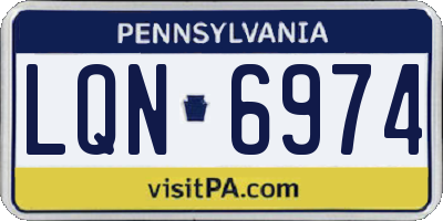 PA license plate LQN6974