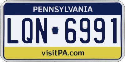 PA license plate LQN6991