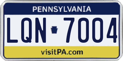 PA license plate LQN7004