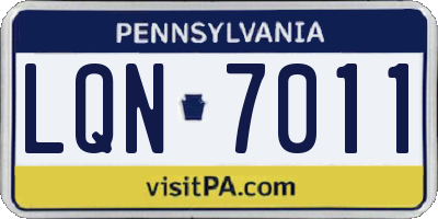 PA license plate LQN7011