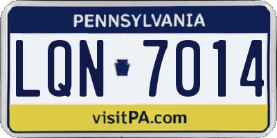 PA license plate LQN7014