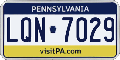 PA license plate LQN7029