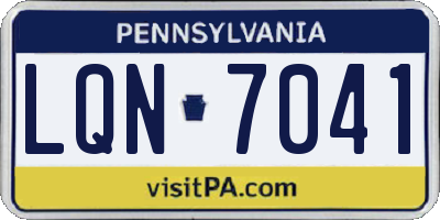 PA license plate LQN7041