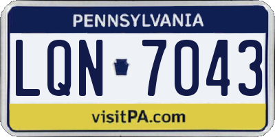 PA license plate LQN7043
