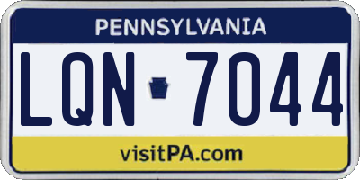 PA license plate LQN7044