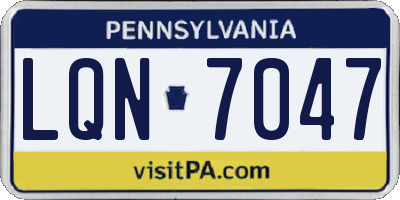 PA license plate LQN7047