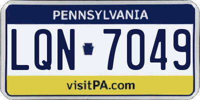 PA license plate LQN7049