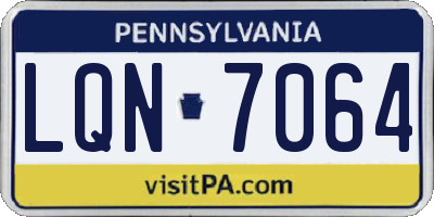 PA license plate LQN7064