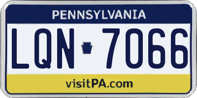 PA license plate LQN7066
