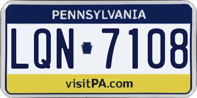 PA license plate LQN7108
