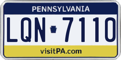 PA license plate LQN7110