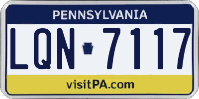 PA license plate LQN7117
