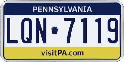 PA license plate LQN7119