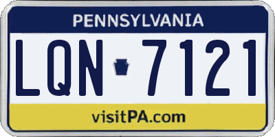 PA license plate LQN7121