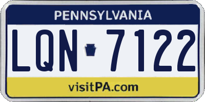 PA license plate LQN7122