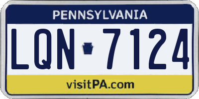 PA license plate LQN7124