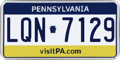 PA license plate LQN7129