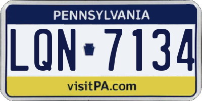 PA license plate LQN7134