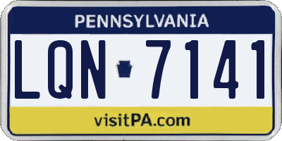 PA license plate LQN7141
