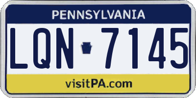 PA license plate LQN7145