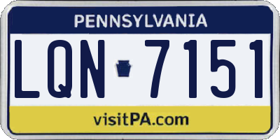 PA license plate LQN7151