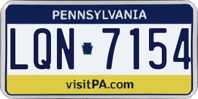 PA license plate LQN7154