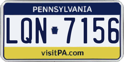 PA license plate LQN7156
