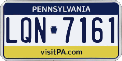 PA license plate LQN7161