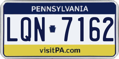 PA license plate LQN7162