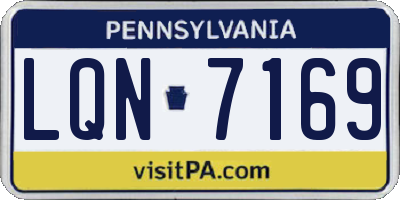 PA license plate LQN7169