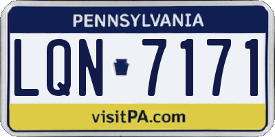 PA license plate LQN7171