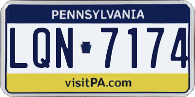 PA license plate LQN7174
