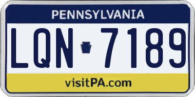 PA license plate LQN7189