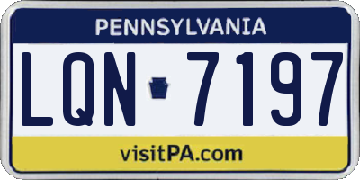 PA license plate LQN7197