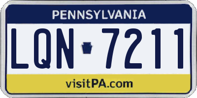 PA license plate LQN7211