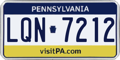 PA license plate LQN7212