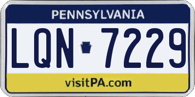 PA license plate LQN7229