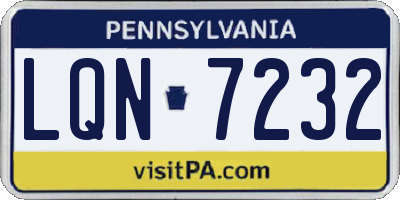 PA license plate LQN7232