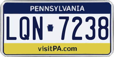 PA license plate LQN7238