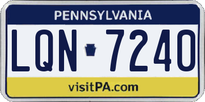 PA license plate LQN7240