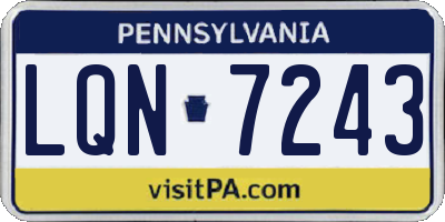 PA license plate LQN7243