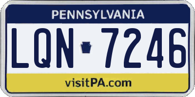 PA license plate LQN7246